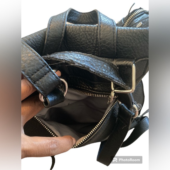 INC International Concepts Black Faux Leather backpack/purse. - Picture 5 of 14